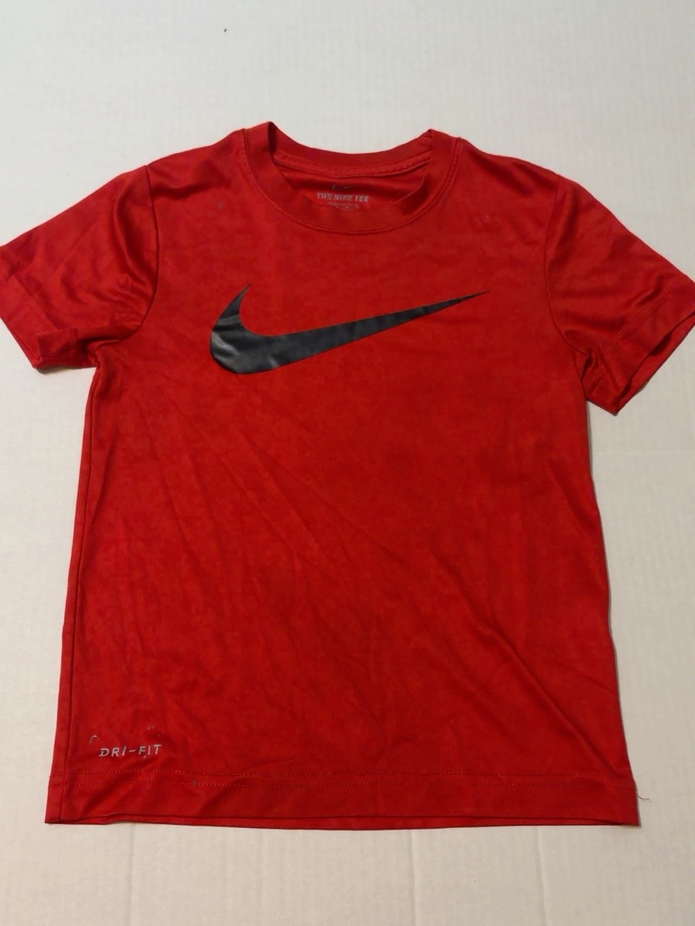 Nike Red Short Sleeve Dri-FIT T-Shirt with Black Swoosh 5/6
